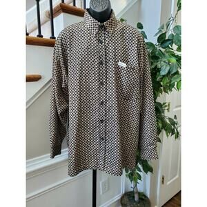 Loco Streetjeans Mens Black 100% Polyester Casual Button-Down Shirt Size X-Large